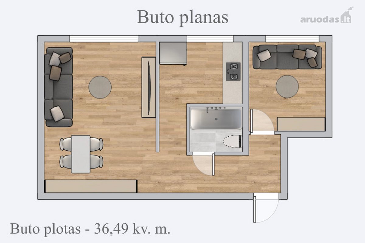 Parduodamas 2 K. Butas Naujamiestyje. - nuotraukos Nr. 12