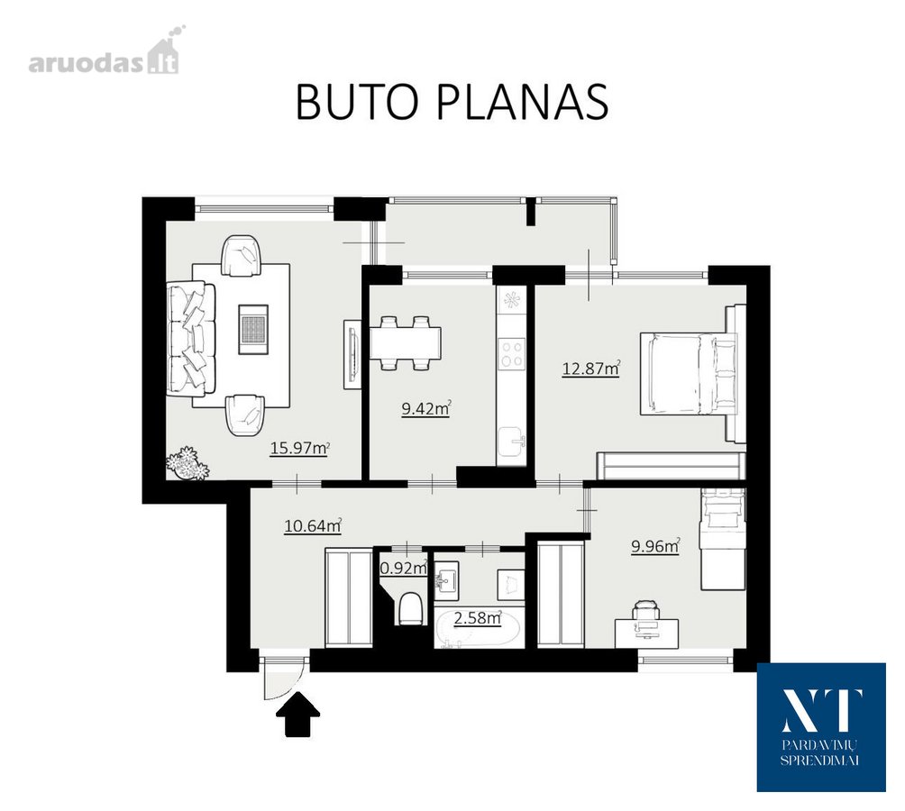 Parduodamas 3 kamb. butas Vėtrungių g.11, - nuotraukos Nr. 19