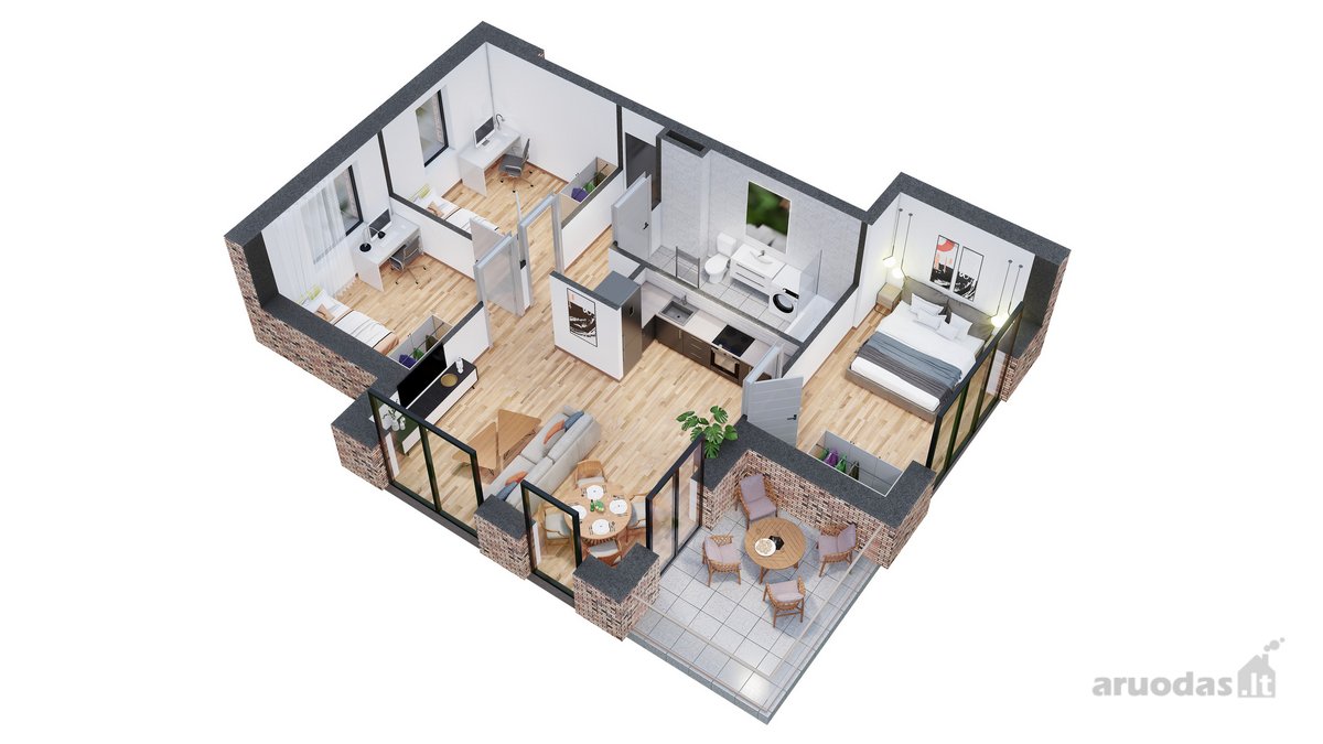 75 M² Butas Gineitiškėse 5% vasaros - nuotraukos Nr. 16