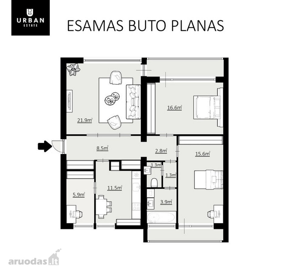 Erdvus Butas Su Vingio Parko Žaluma, - nuotraukos Nr. 19