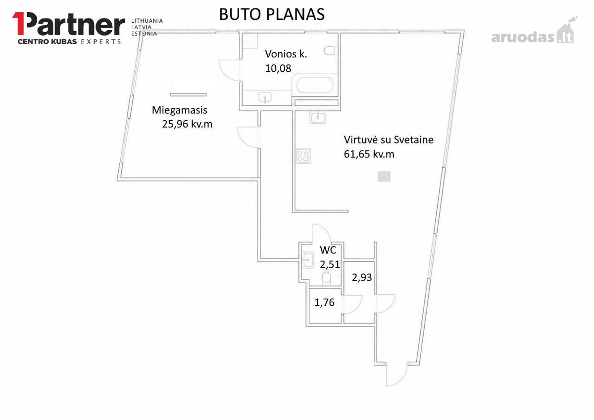 Parduodamas erdvus dviejų kambarių butas, pro - nuotraukos Nr. 18
