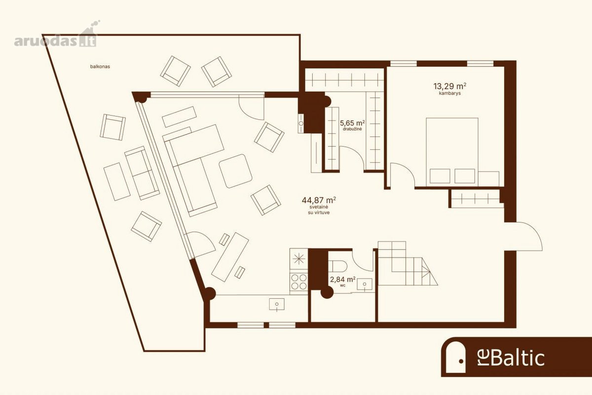 Erdvūs trijų-keturių kambarių apartamentai su - nuotraukos Nr. 27