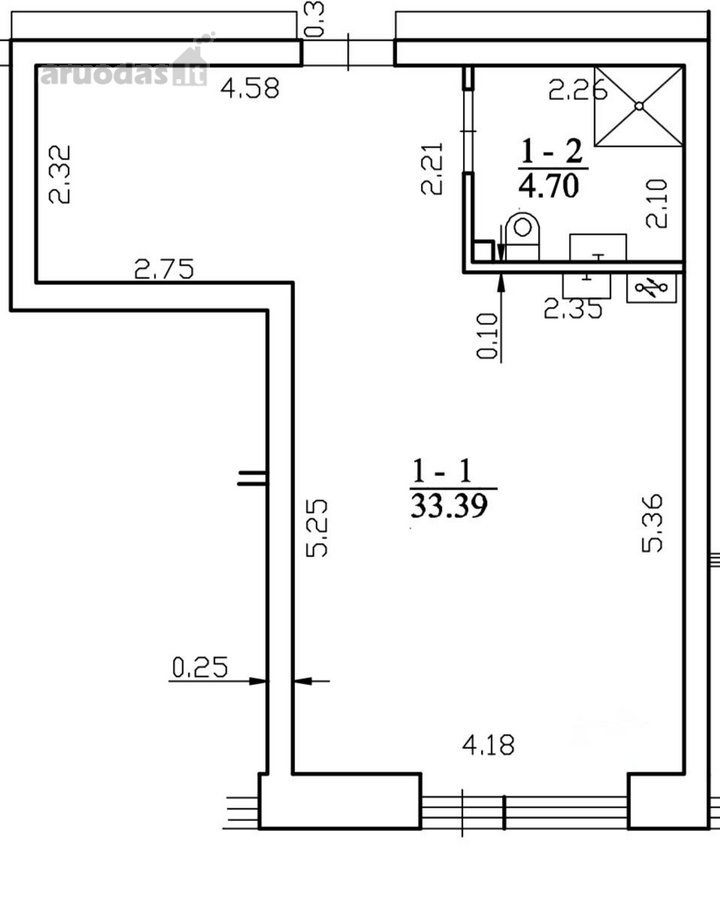 Parduodamas 1,5 Kambarių Butas Prie Lampėdžio - nuotraukos Nr. 7