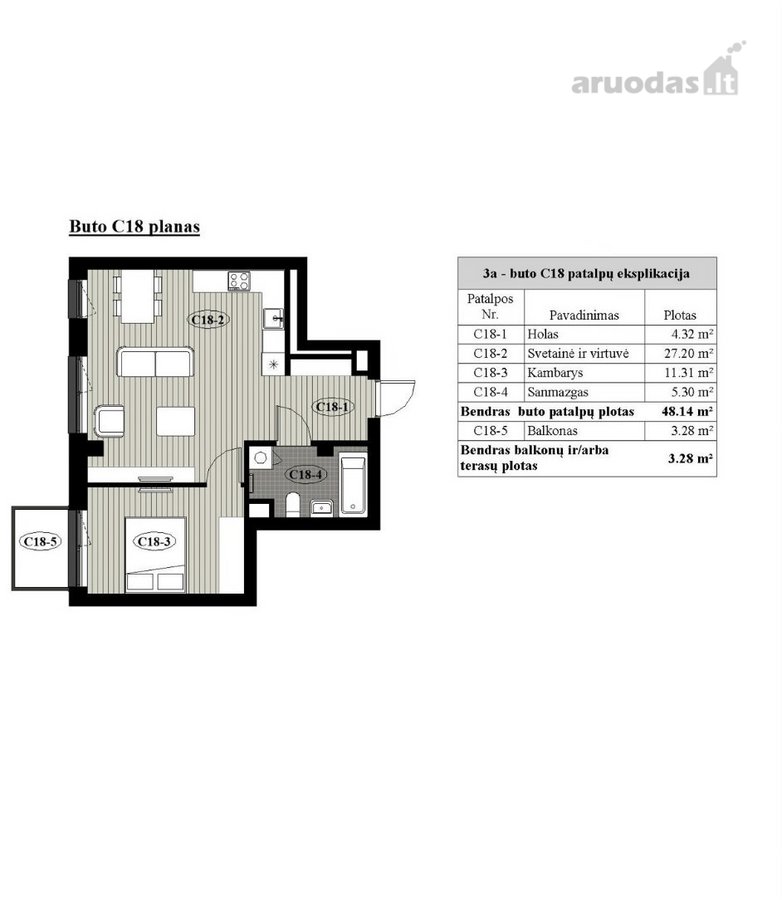 Parduodamas Modernus A++ klasės 2 Kambarių, - nuotraukos Nr. 26
