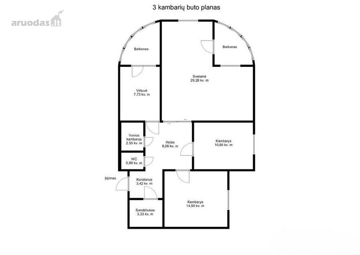 Parduodamas itin erdvus 3 kambarių butas - nuotraukos Nr. 32