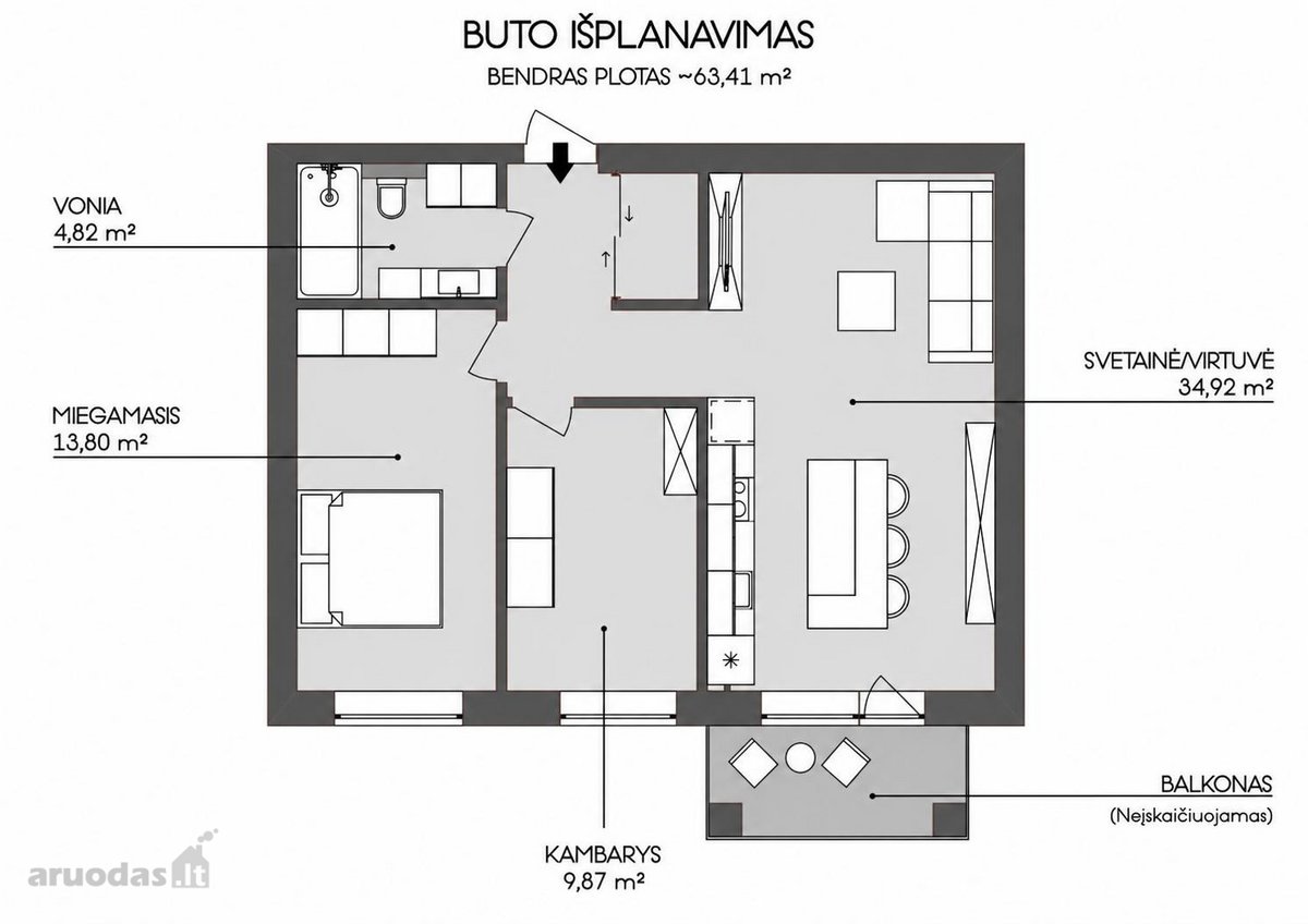 Parduodamas Išskirtinai Įrengtas 3 Kambarių - nuotraukos Nr. 36