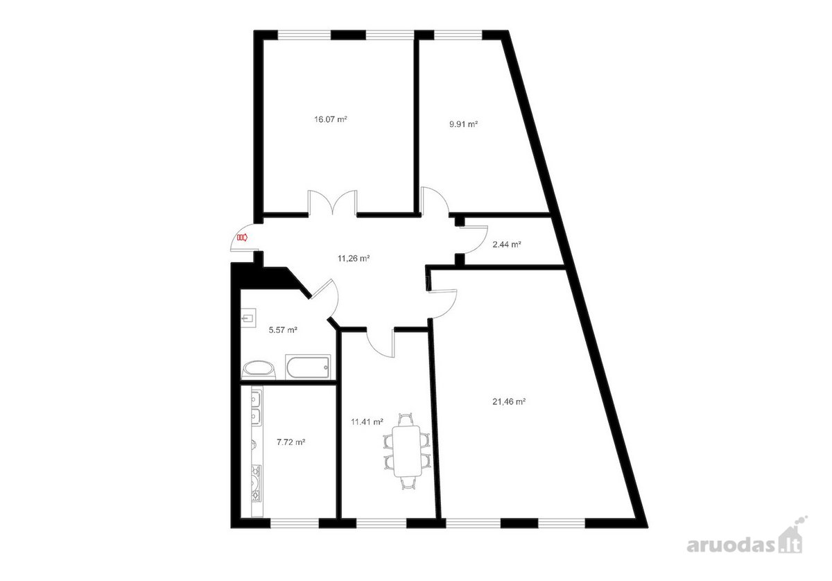 Parduodamas erdvus 4 kambarių butas Vilniaus - nuotraukos Nr. 2