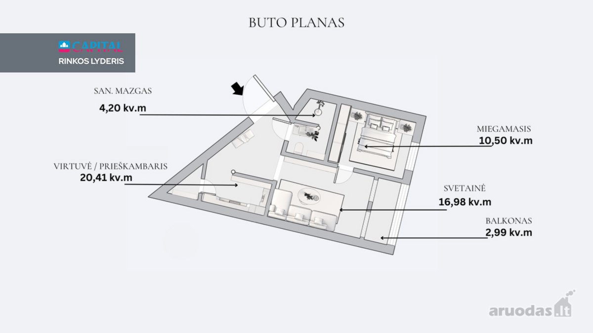 Naujai Ir Kokybiškai Įrengtas 2 Kambarių - nuotraukos Nr. 28