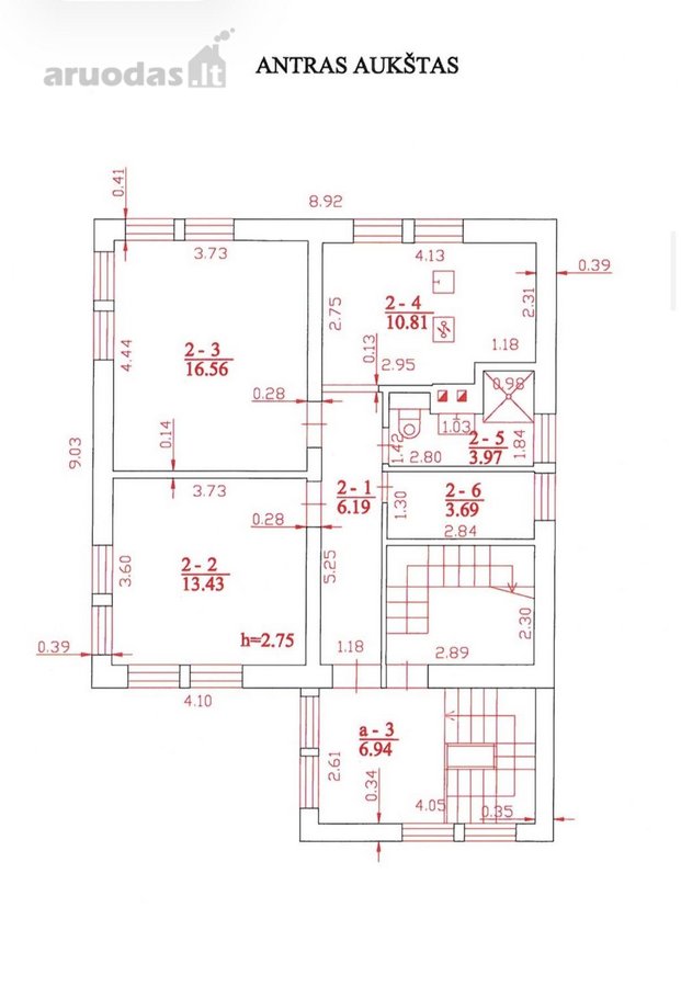 Parduodamas itin šviesus 3 kambarių, 54,65 m² - nuotraukos Nr. 22