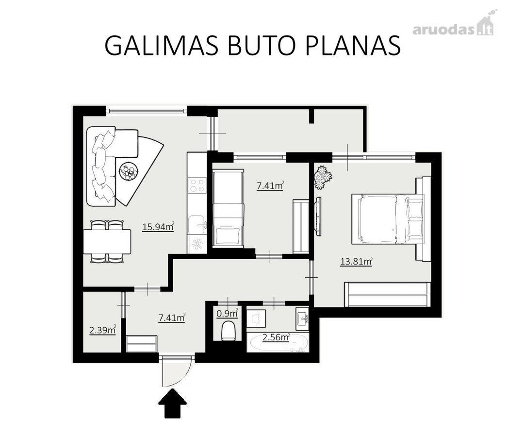 Parduodamas geras 2 kambarių butas Šeškinėje, - nuotraukos Nr. 20