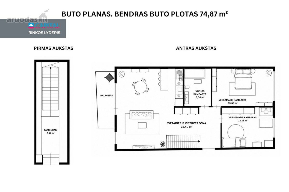 Parduodamas Moderniai Įrengtas Erdvus 3k. - nuotraukos Nr. 34