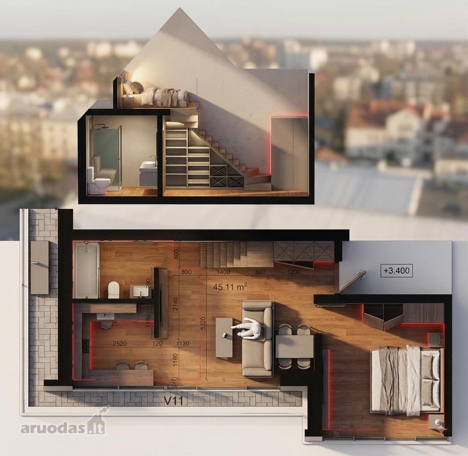 2 Kambarių Butas Palangos Centre – Ganyklų G. 21 - nuotraukos Nr. 2