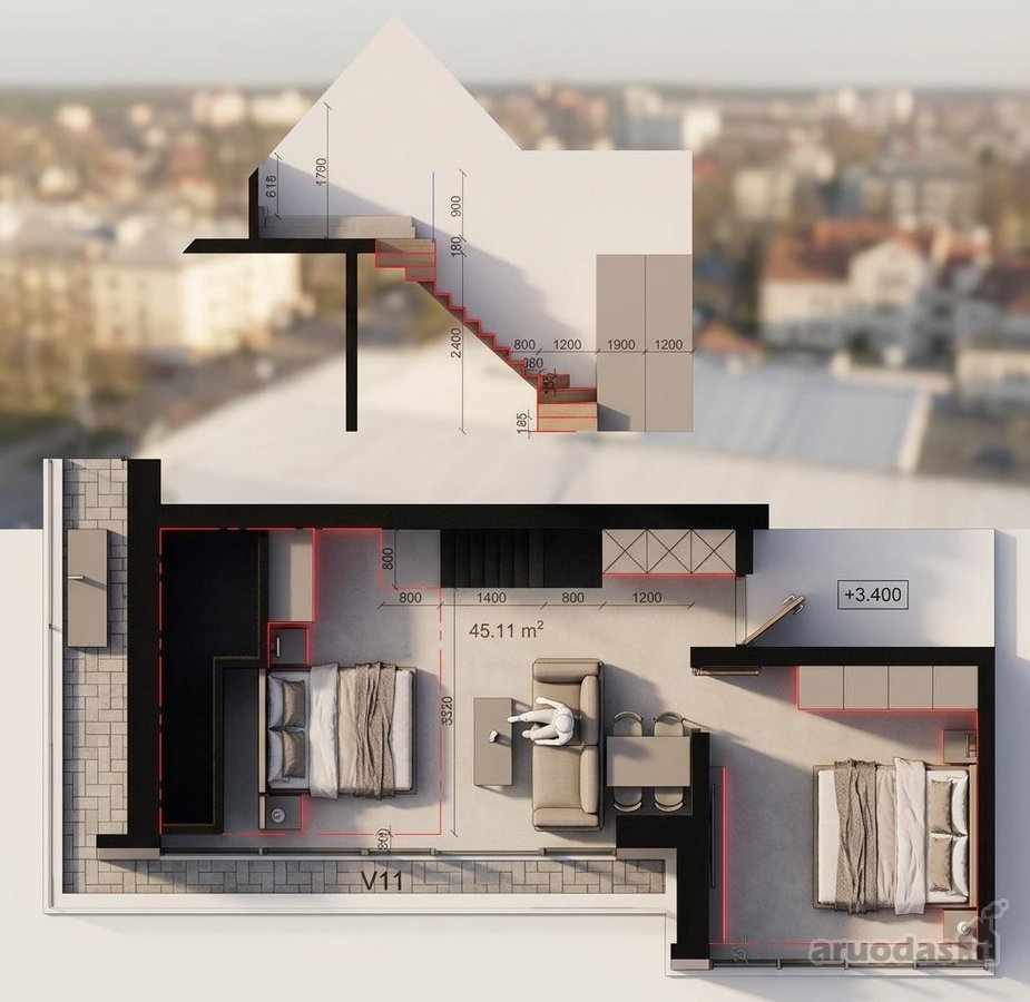 2 Kambarių Butas Palangos Centre – Ganyklų G. 21 - nuotraukos Nr. 3