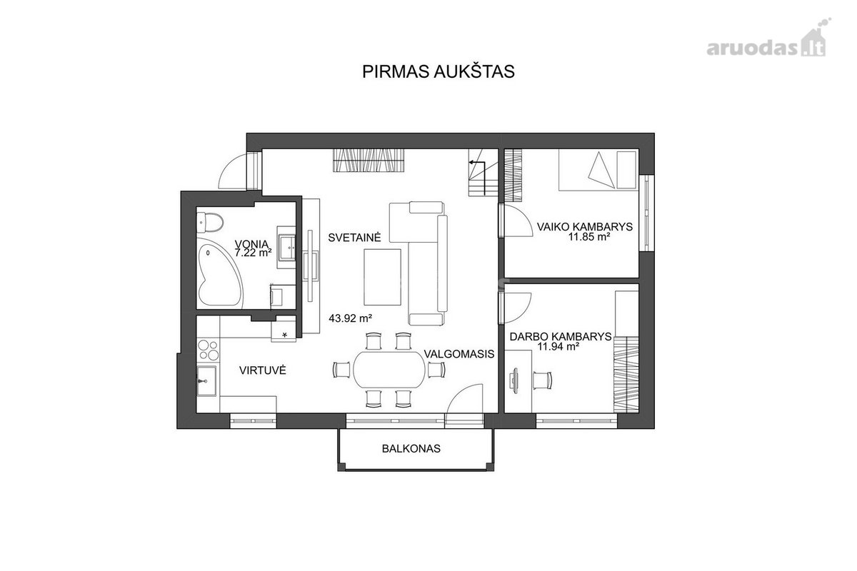 Parduodamas išskirtinis 4 kambarių butas per - nuotraukos Nr. 21