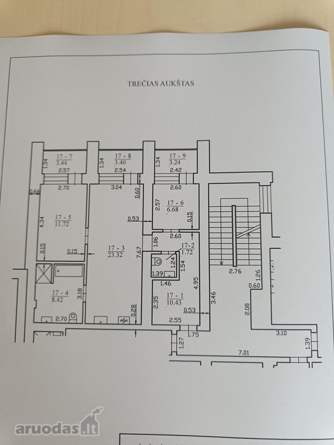 Parduodamas įrengtas 3 kambarių (62,29 m2) - nuotraukos Nr. 4