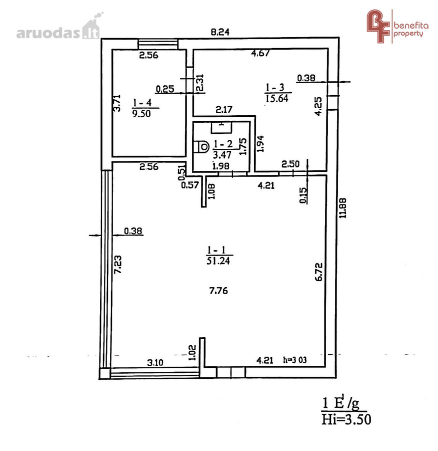 Išnuomojamos 79,85 m² administracinės / - nuotraukos Nr. 11
