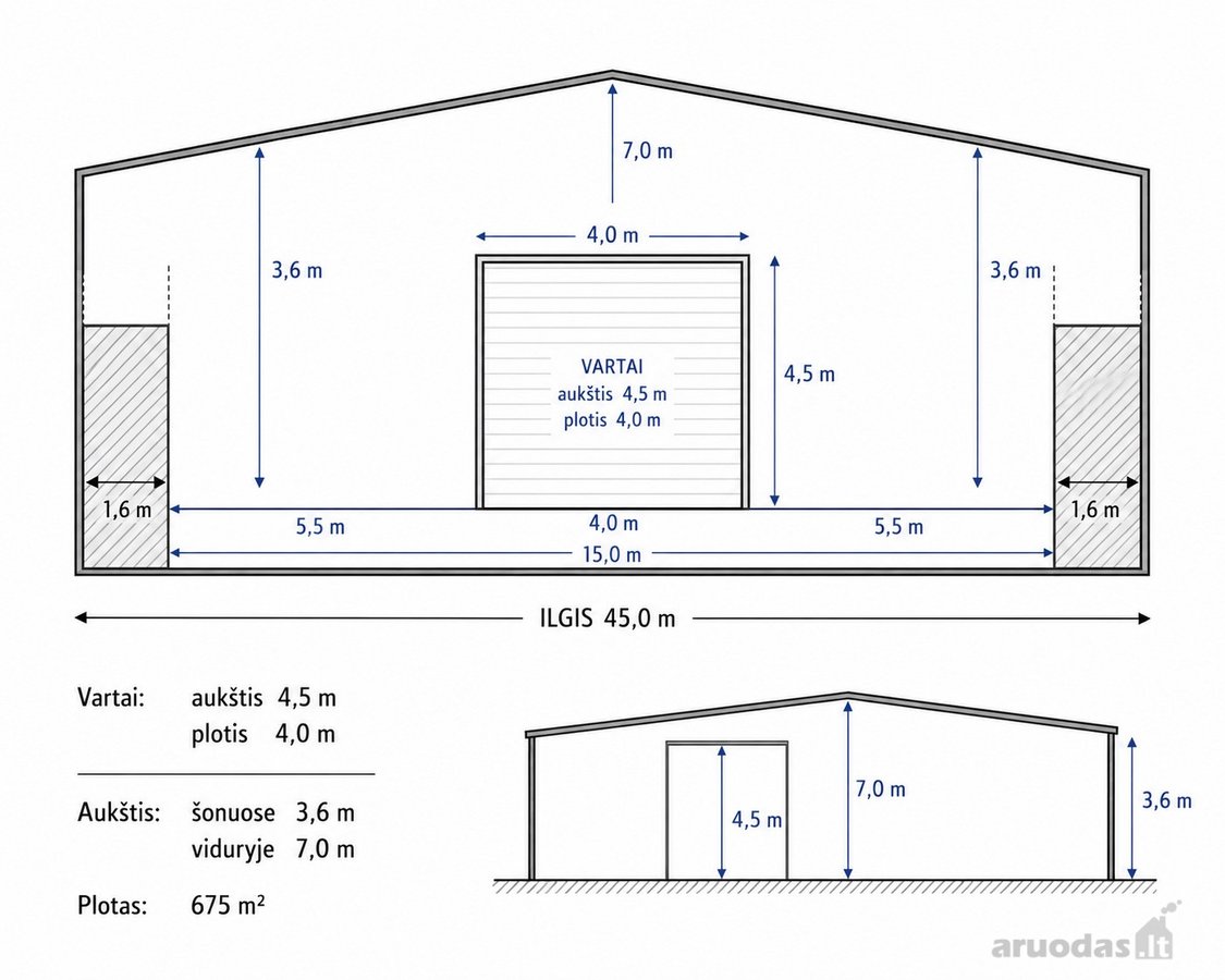 Nuomojamas 675 m² Mūrinis Sandėliavimo / - nuotraukos Nr. 3