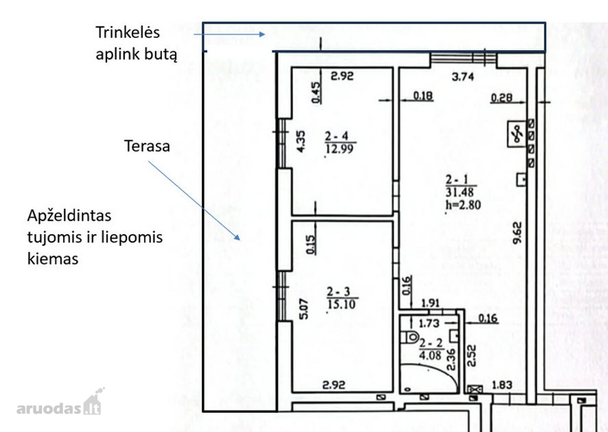 Parduodamas Tvarkingas 3 Kambarių Butas - nuotraukos Nr. 24