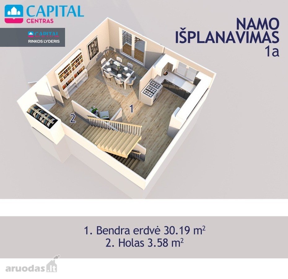 Parduodama Erdvi 125,09 M² Namo Dalis - nuotraukos Nr. 24