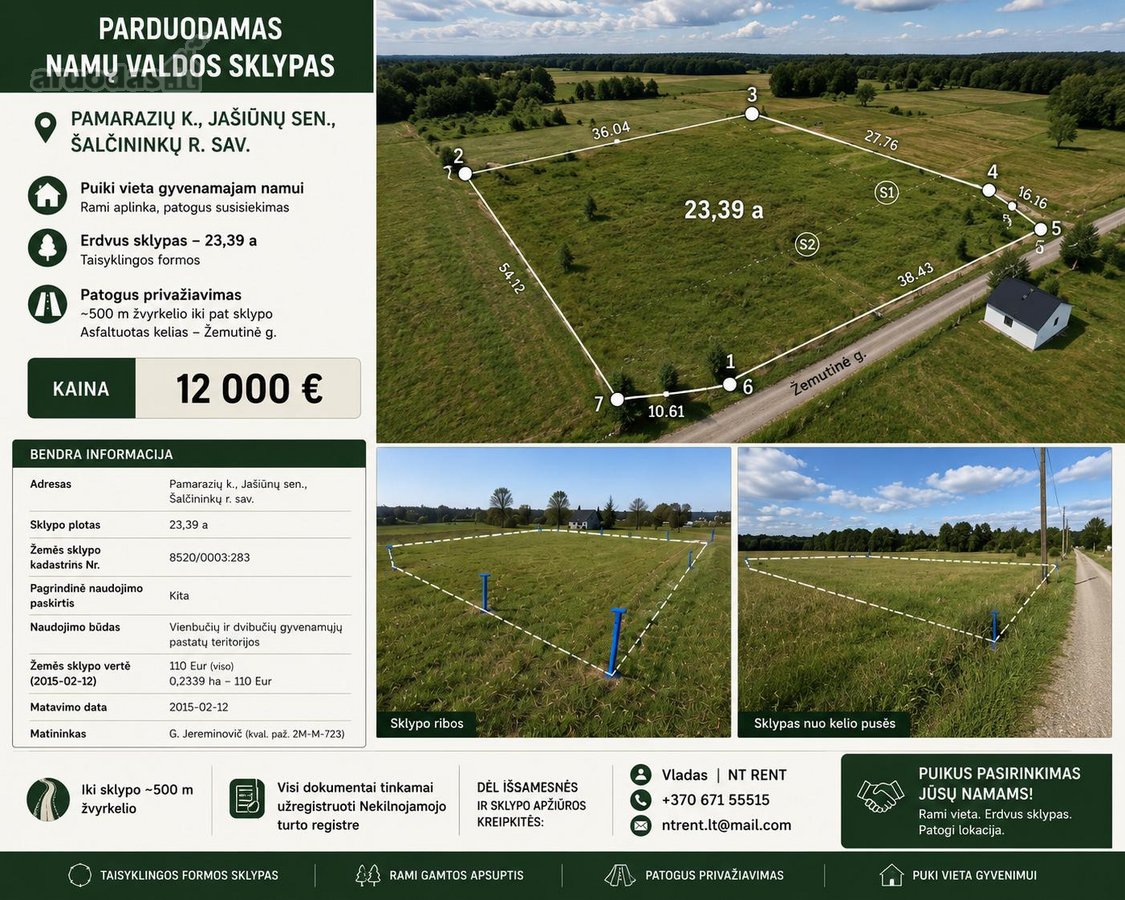 Parduodamas 23,39 A Namų Valdos Sklypas - nuotraukos Nr. 2