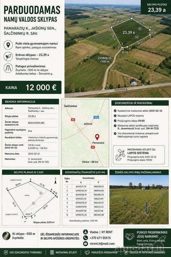 Parduodamas 23,39 A Namų Valdos Sklypas - nuotraukos Nr. 3