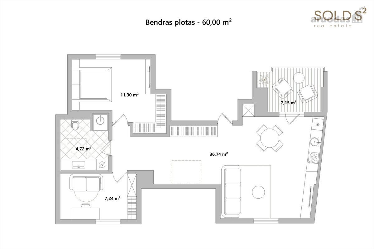 Šalia Birutės parko parduodami penthouse - nuotraukos Nr. 22