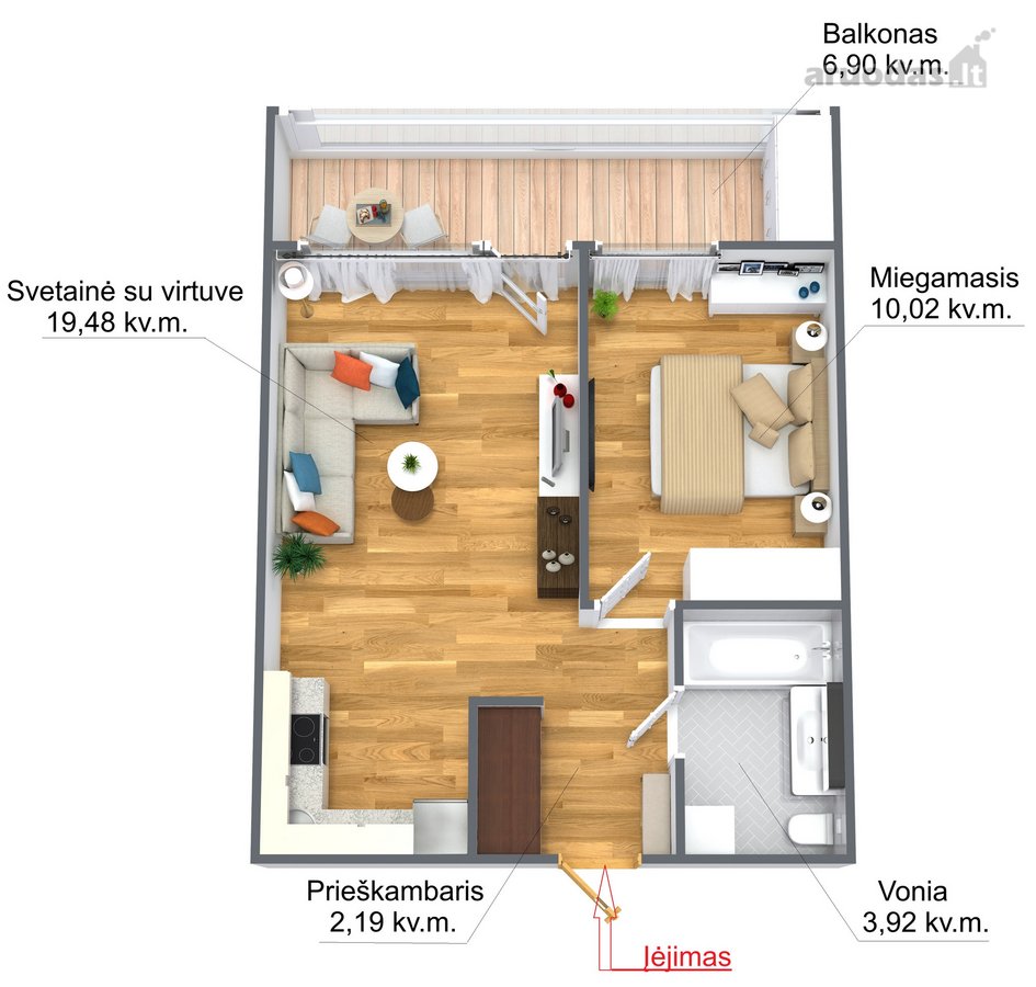 Parduodamas jaukus, ergonomiškai išplanuotas - nuotraukos Nr. 31