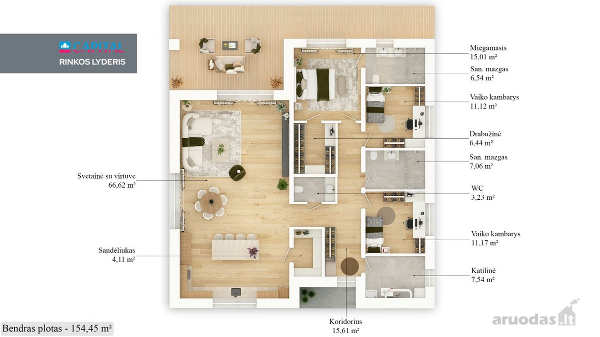 Išskirtinės Architektūros Vieno Aukšto A++ - nuotraukos Nr. 27