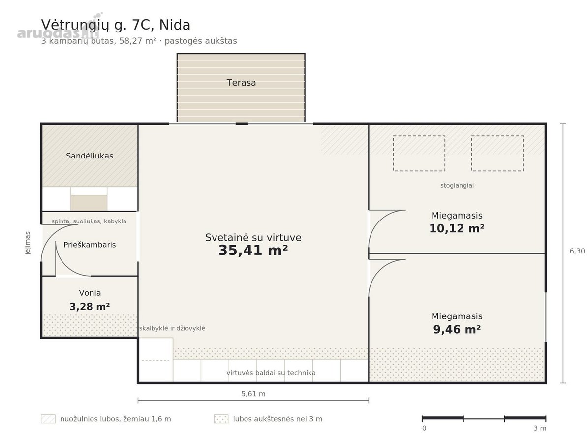 3 kambarių pilnai įrengti apartamentai Nidoje - nuotraukos Nr. 23