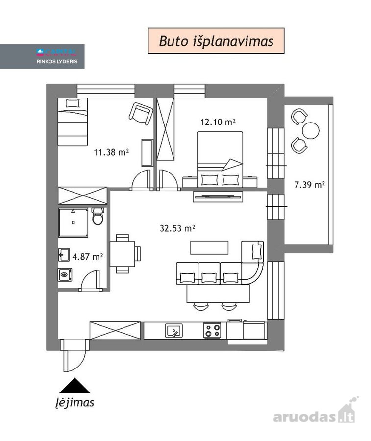 Parduodamas jaukus, šviesus ir kruopščiai - nuotraukos Nr. 37