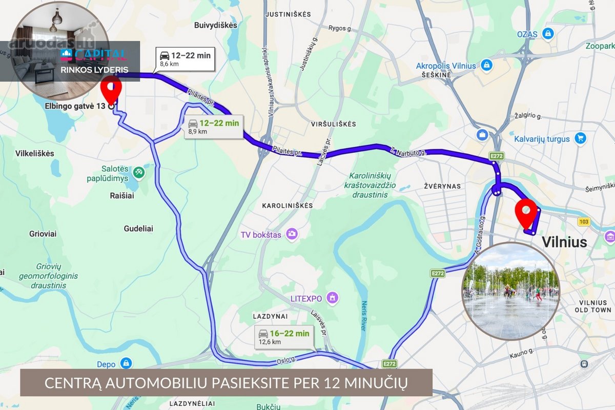 Šviesus ir patogiai suplanuotas 3 kambarių - nuotraukos Nr. 32