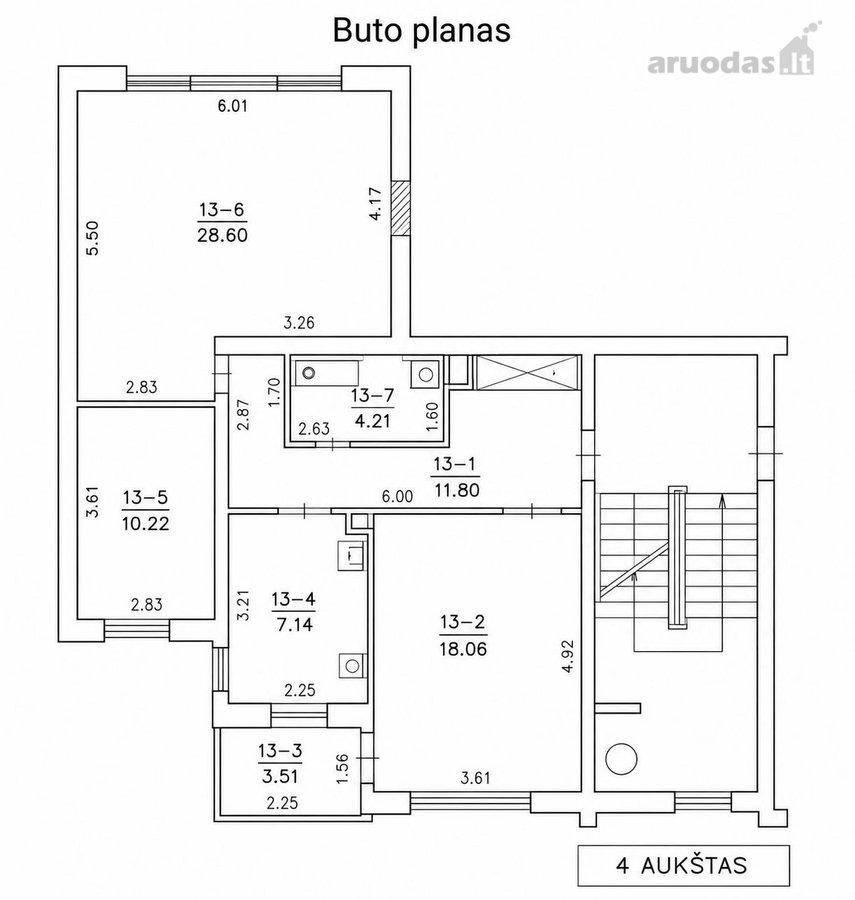 83,5 M² Butas Su Erdvia 29 M² Svetaine - nuotraukos Nr. 4