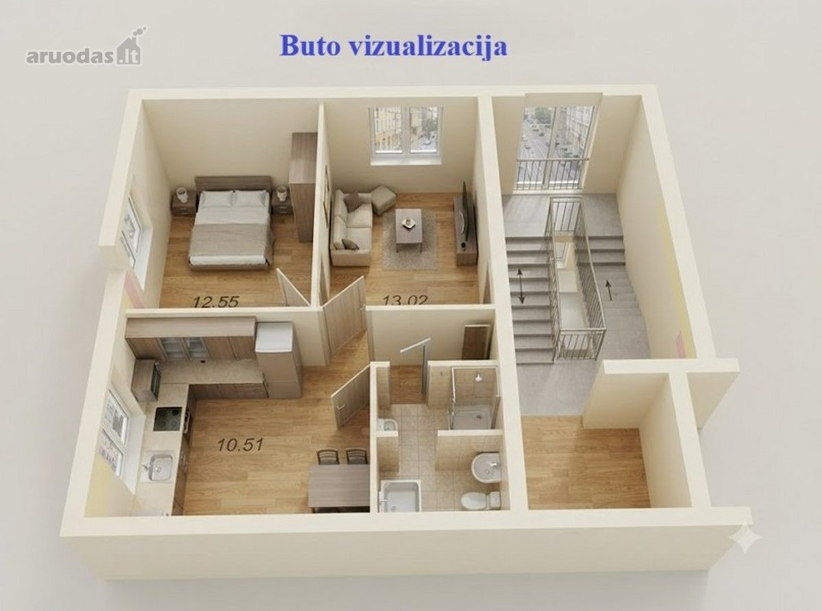 Parduodamas 2 Kambarių Butas Su Nemuno - nuotraukos Nr. 11