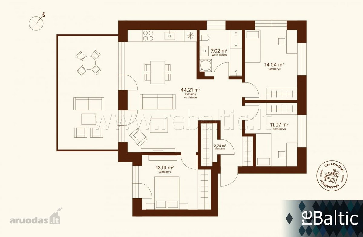 Išskirtiniai keturių kambarių apartamentai su - nuotraukos Nr. 22