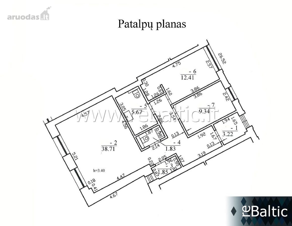 Nuomojamos patalpos prestižiniame name - nuotraukos Nr. 16
