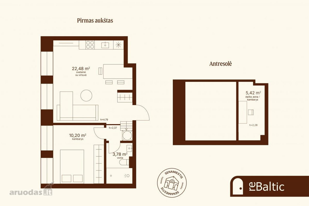 Prestižiniai apartamentai net 4.7 metrų - nuotraukos Nr. 30