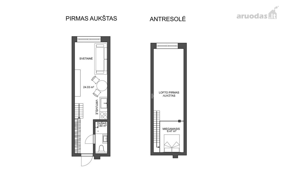 Parduodamas Išskirtinis Loftas Naujamiestyje, - nuotraukos Nr. 19