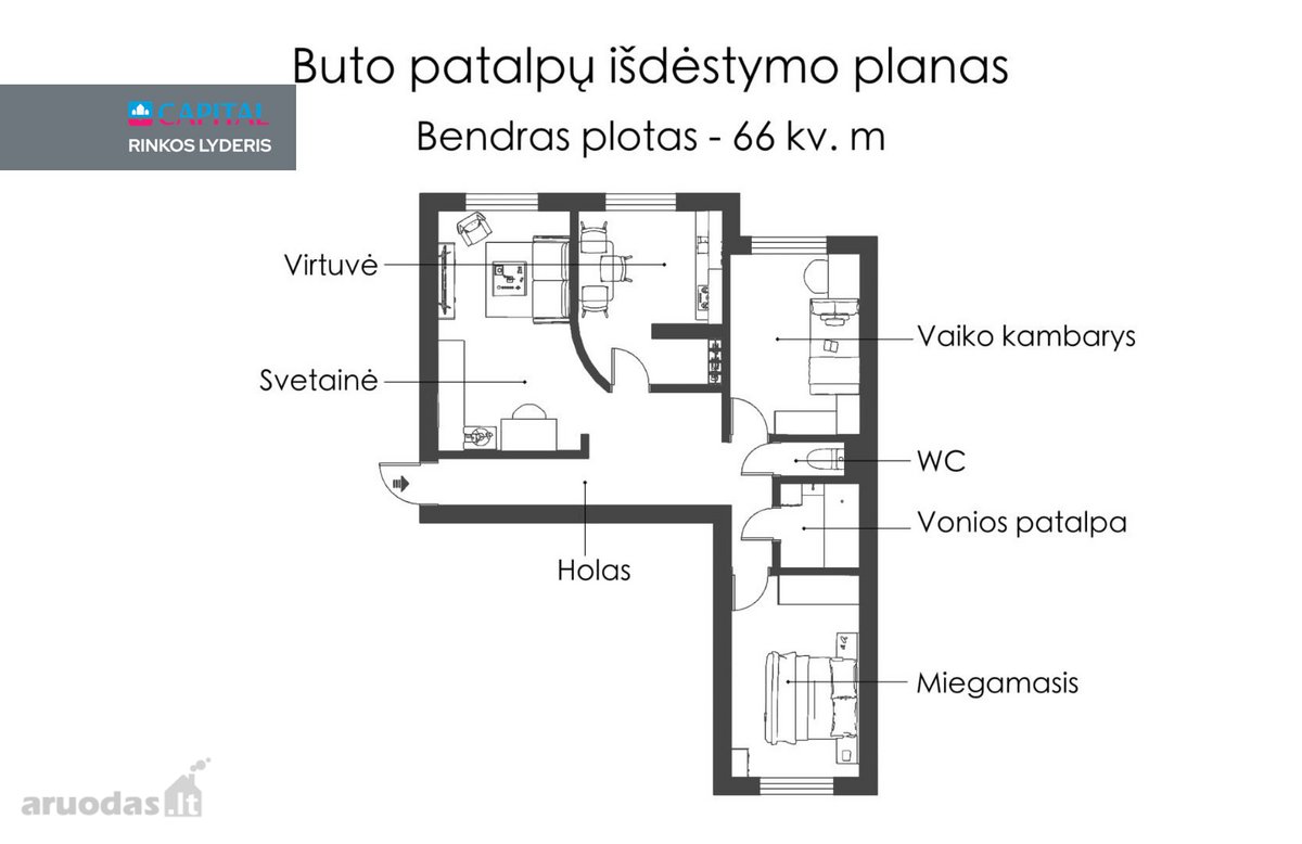 Parduodamas Erdvus 3-jų (izoliuotų) Kambarių - nuotraukos Nr. 22