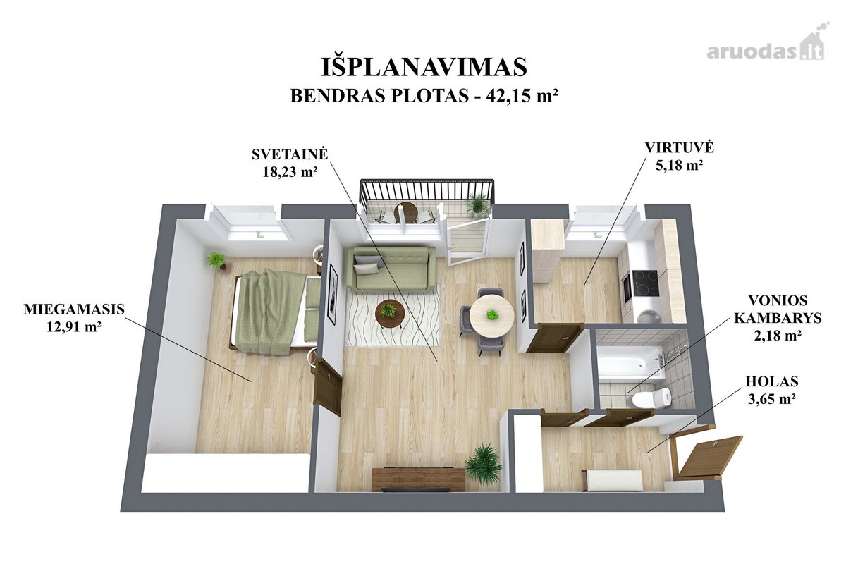 Parduodamas Jaukus Ir Šviesus 2 Kambarių - nuotraukos Nr. 13