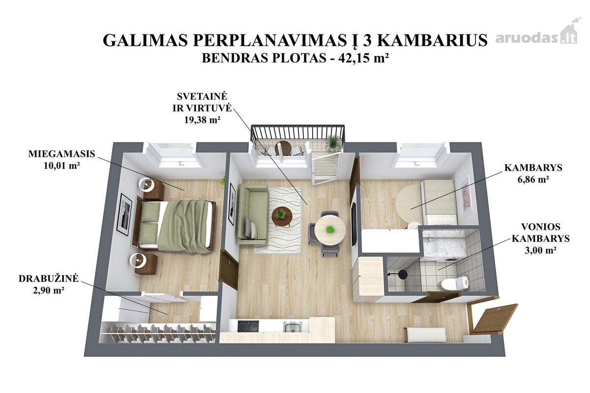 Parduodamas Jaukus Ir Šviesus 2 Kambarių - nuotraukos Nr. 14