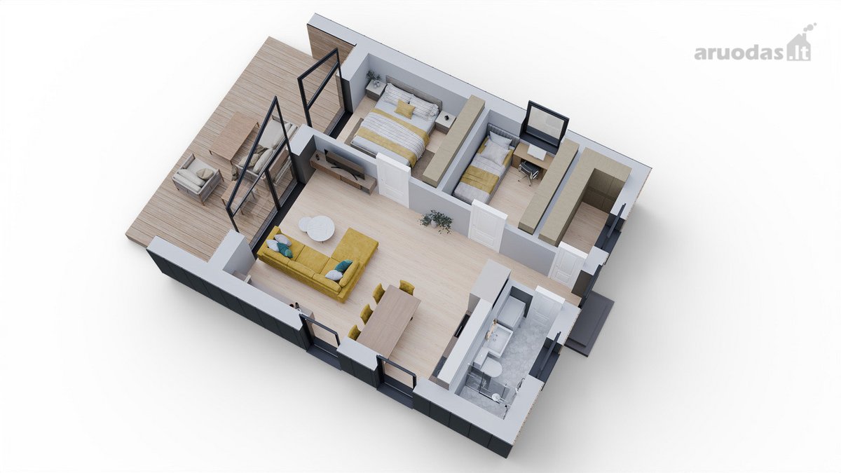 Parduodami du 80 m² ir 50 m² namai bendrame - nuotraukos Nr. 23