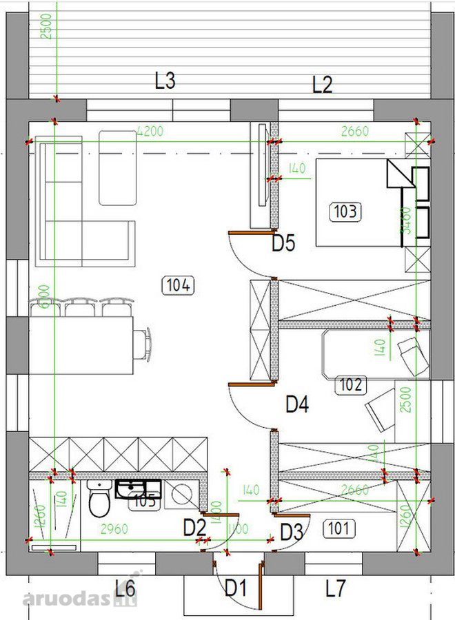 Parduodami du 80 m² ir 50 m² namai bendrame - nuotraukos Nr. 24