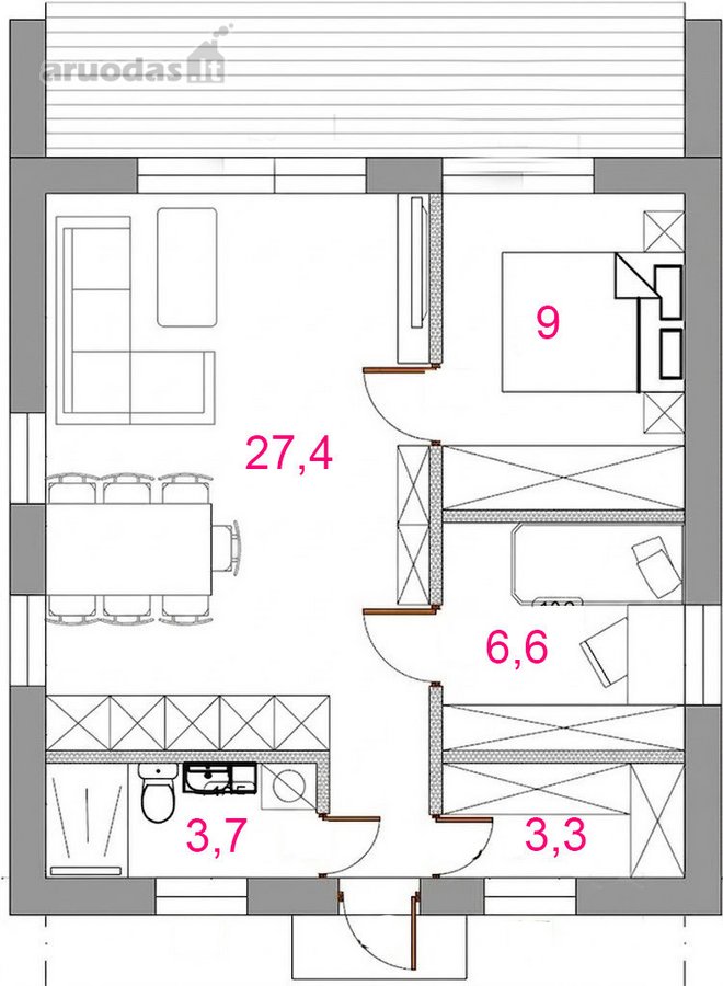 Parduodamas 50 m² namas naujai - nuotraukos Nr. 19