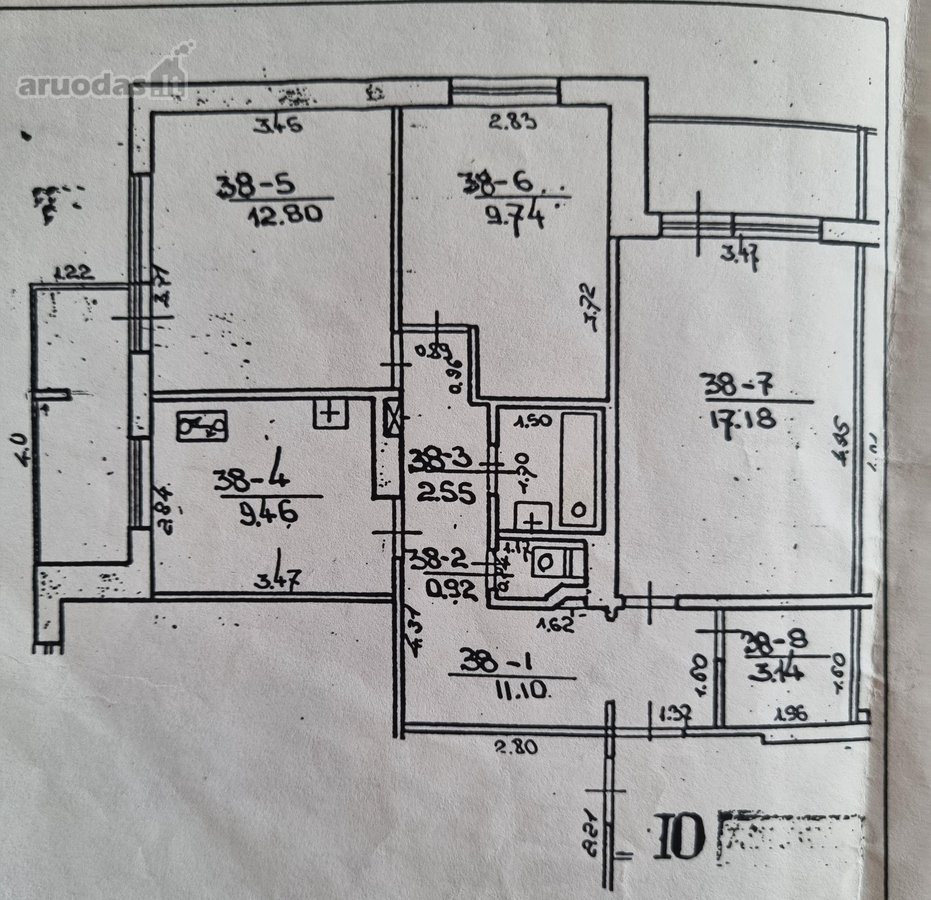 3 kambariai ir atskira virtuvė, 66,89 m², - nuotraukos Nr. 23