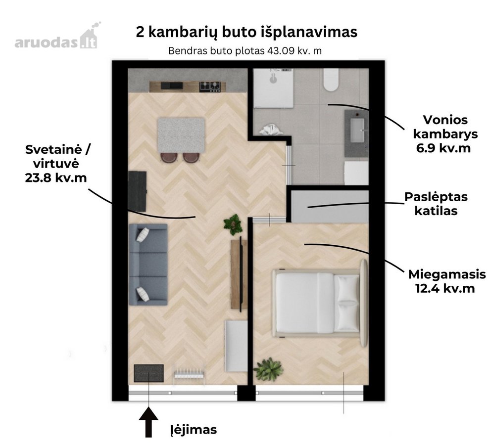 Parduodamas Butas Su Pilna Renovacija - nuotraukos Nr. 2