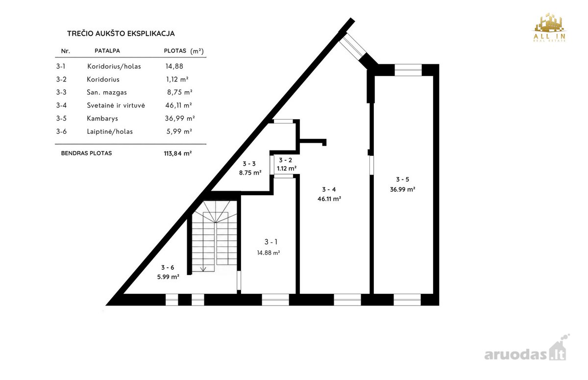 114 Kv. M Butas + 60 Kv. Palėpė + 2 Parkavimo - nuotraukos Nr. 3