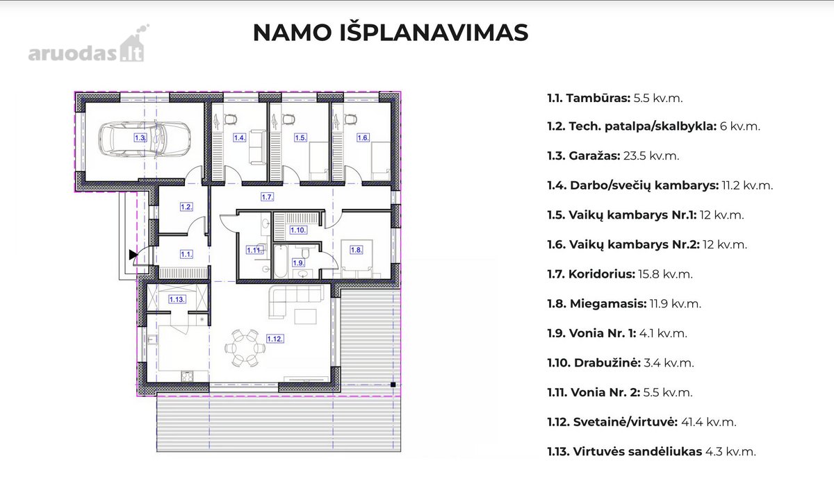 Modernus A++ Klasės Namas Su Garažu Erdviame - nuotraukos Nr. 10