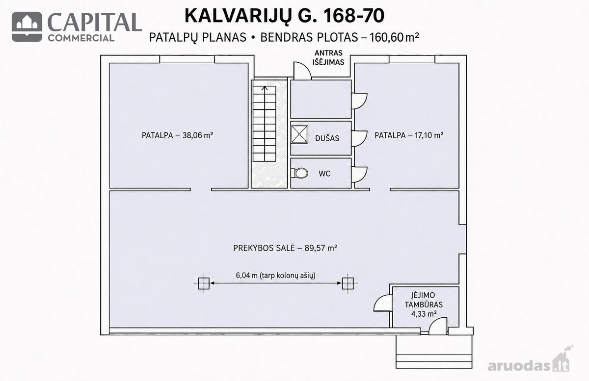 Nuomojamos ~160,6 m² prekybinės patalpos su - nuotraukos Nr. 16