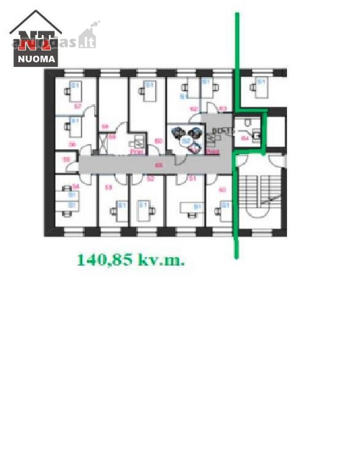 Nuomojamos 141 kv.m. biuro patalpos Slucko g. - nuotraukos Nr. 19