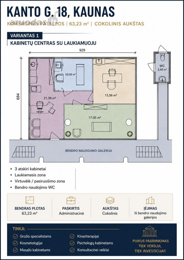 Nuomojamos Komercinės Patalpos Kauno Centre – - nuotraukos Nr. 9